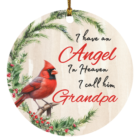 Grandpa Angel Circle Ornament