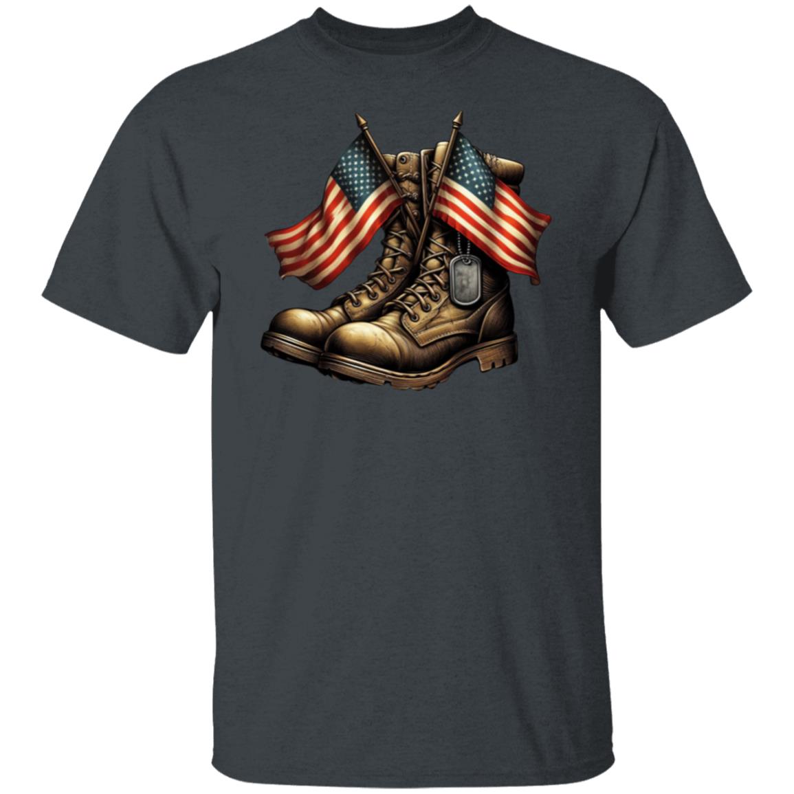 Fallen Soldier Boots (Brown) Memorial T-Shirt