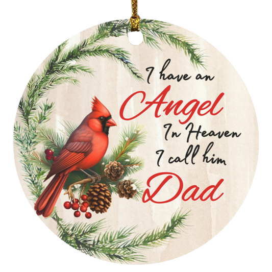 Dad Angel Circle Ornament