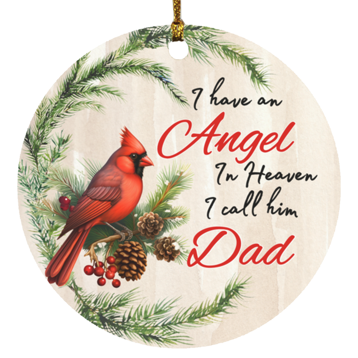 Dad Angel Circle Ornament