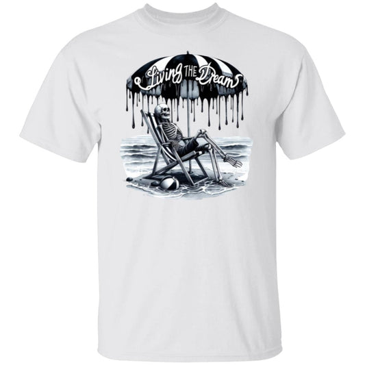 Living the Dream Beach Skeleton T-Shirt