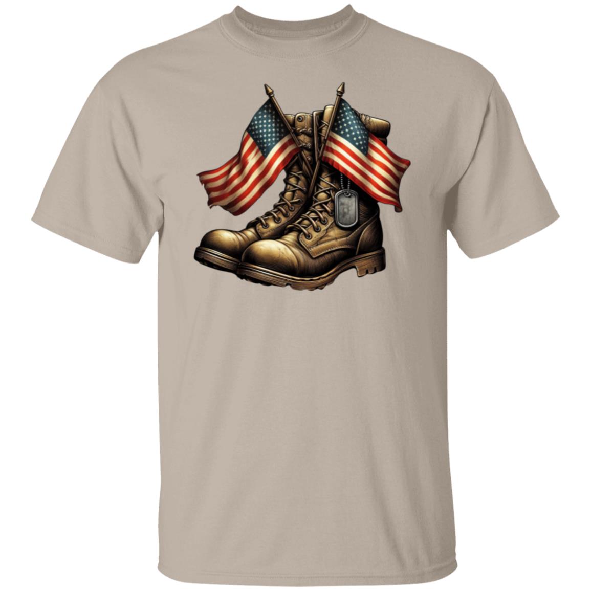 Fallen Soldier Boots (Brown) Memorial T-Shirt