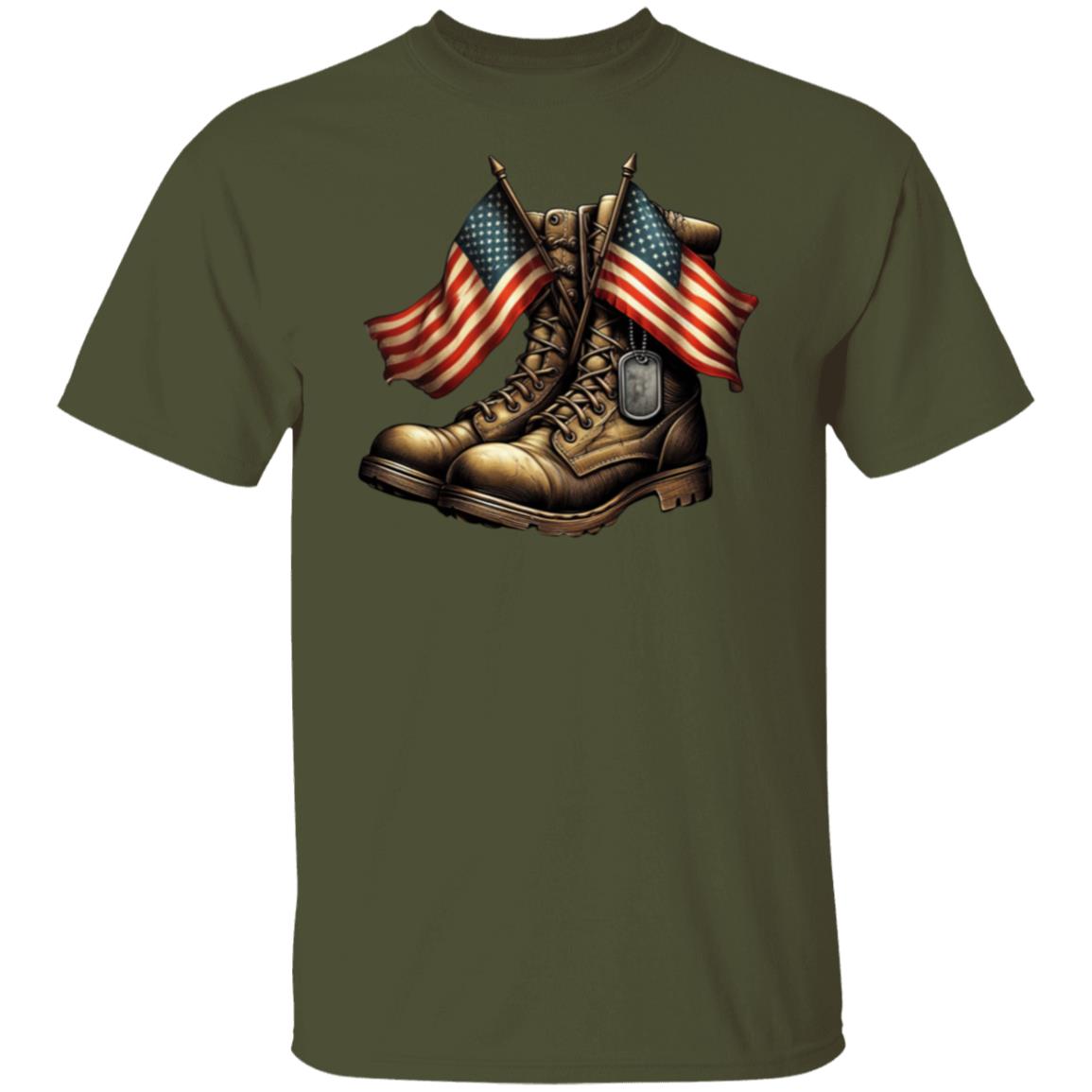 Fallen Soldier Boots (Brown) Memorial T-Shirt