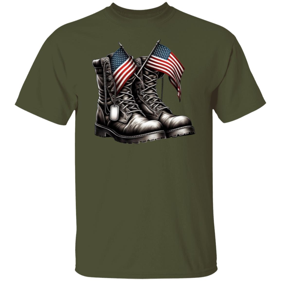 Fallen Soldier Boots (Black) Memorial T-Shirt