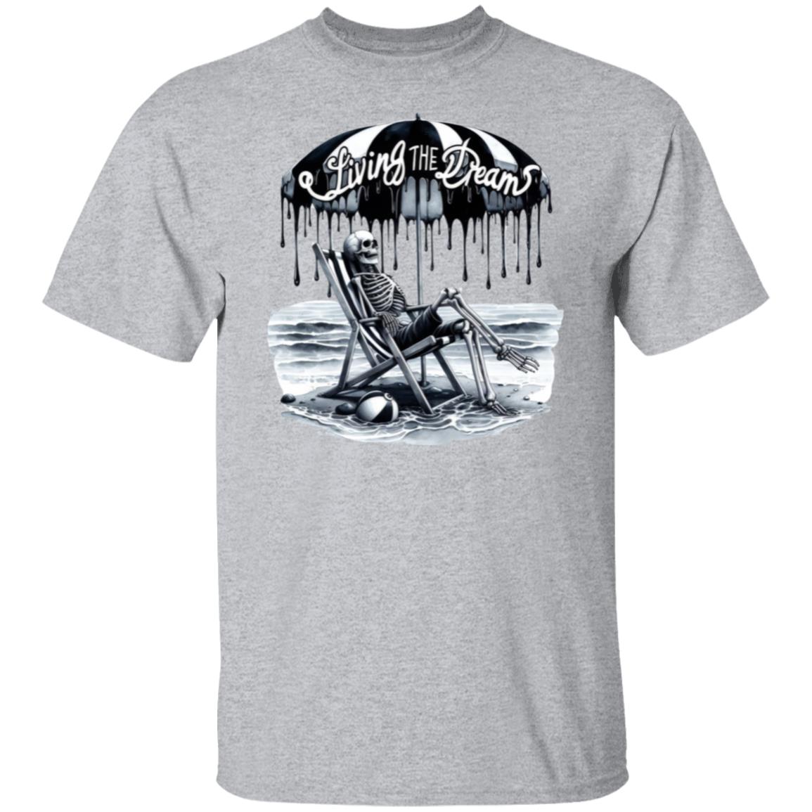 Living the Dream Beach Skeleton T-Shirt