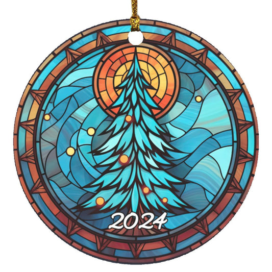 2024 Stained Glass Tree Acrylic Ornaments