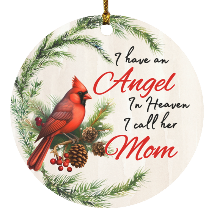 Mom Angel Circle Ornament