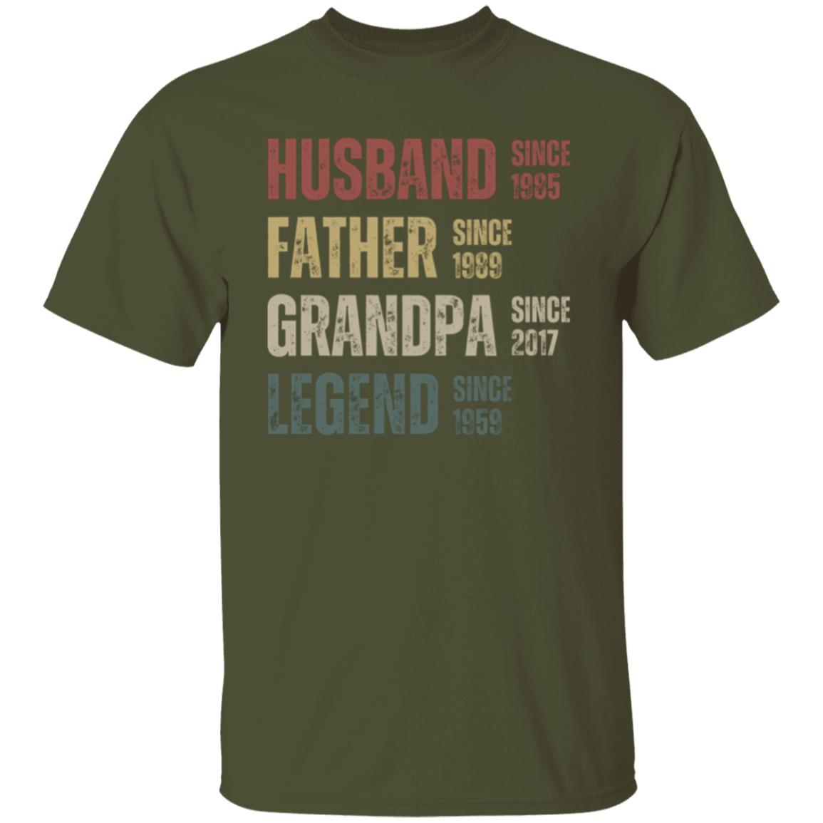 Personalized Husband, Father, Grandpa, Legend T-shirt