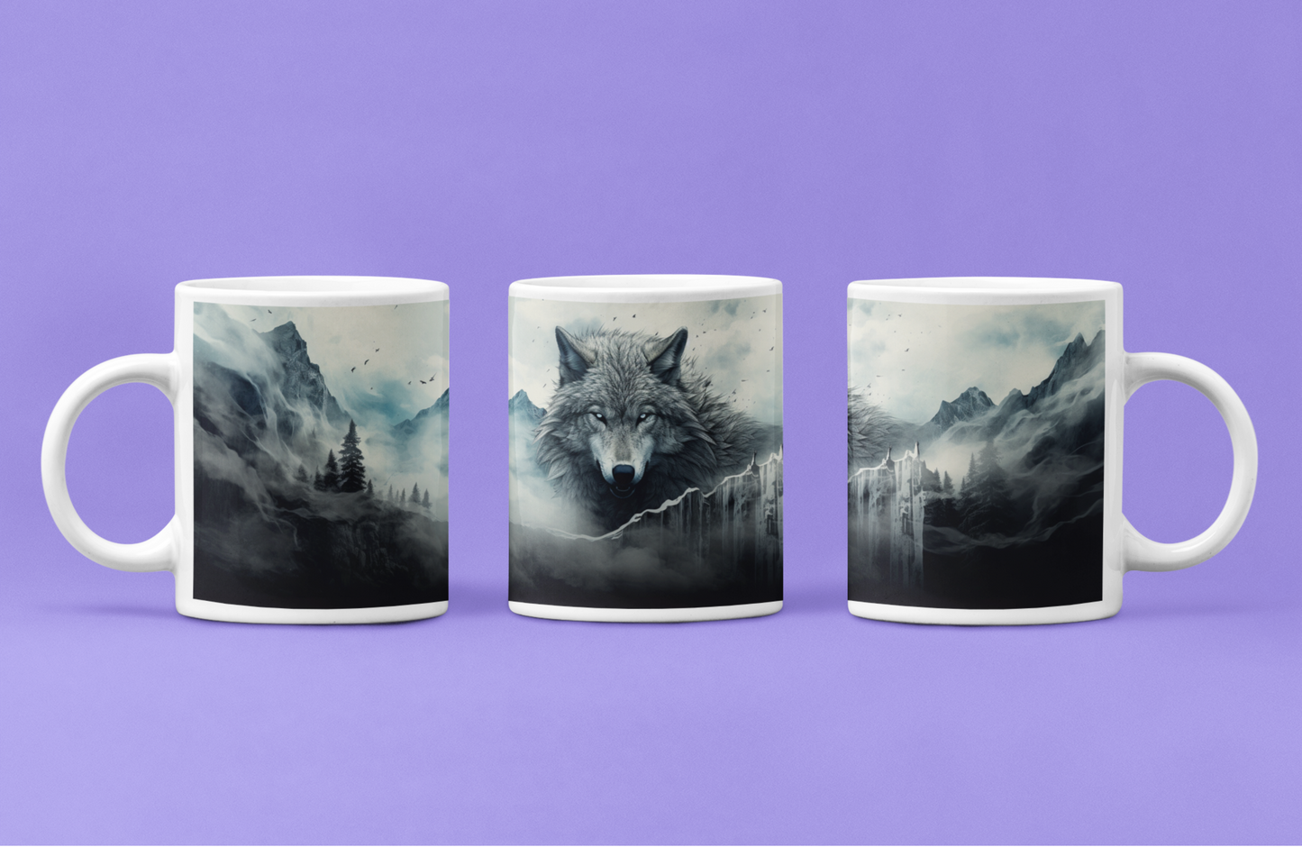 Mountain Wolf 11oz White Mug