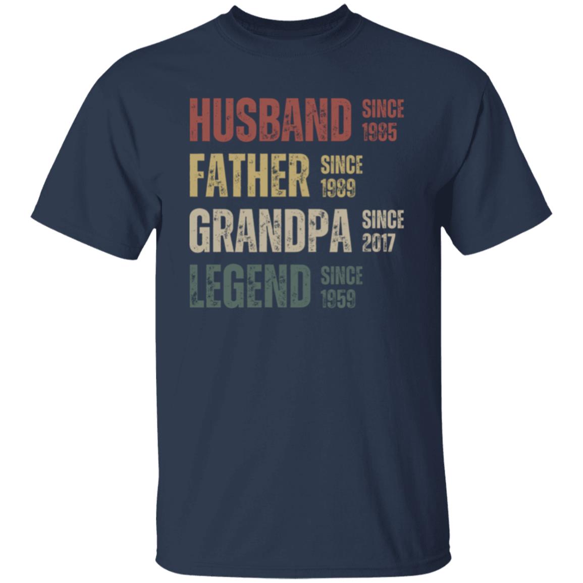 Personalized Husband, Father, Grandpa, Legend T-shirt