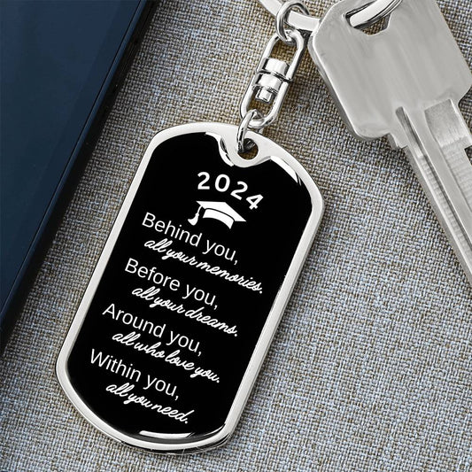 Graduation 2024 Dog Tag Keychain