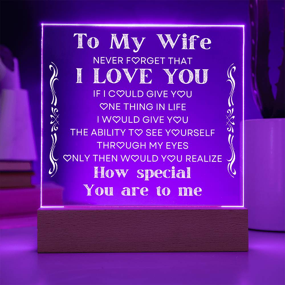 To My Wife | Never Forget | LED Acrylic Plaque