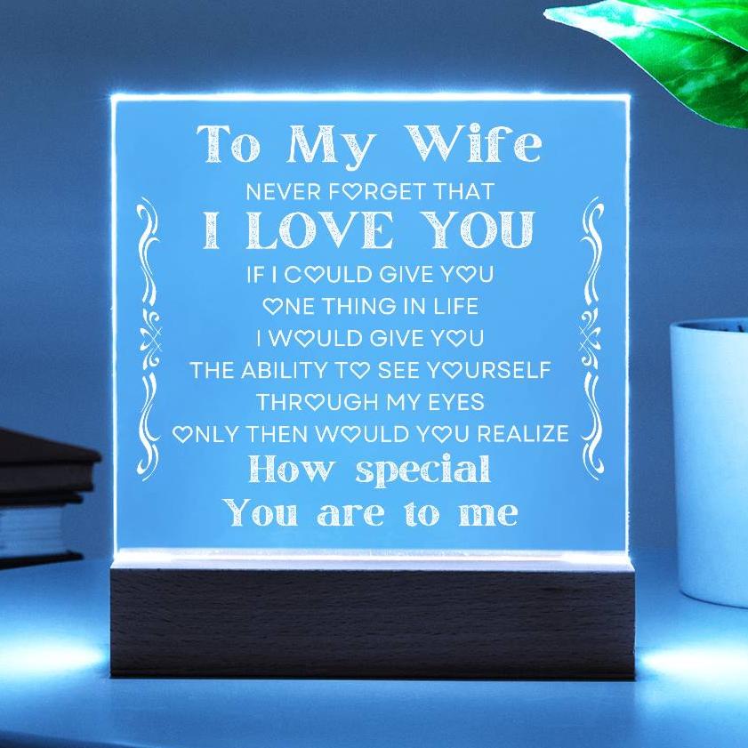 To My Wife | Never Forget | LED Acrylic Plaque